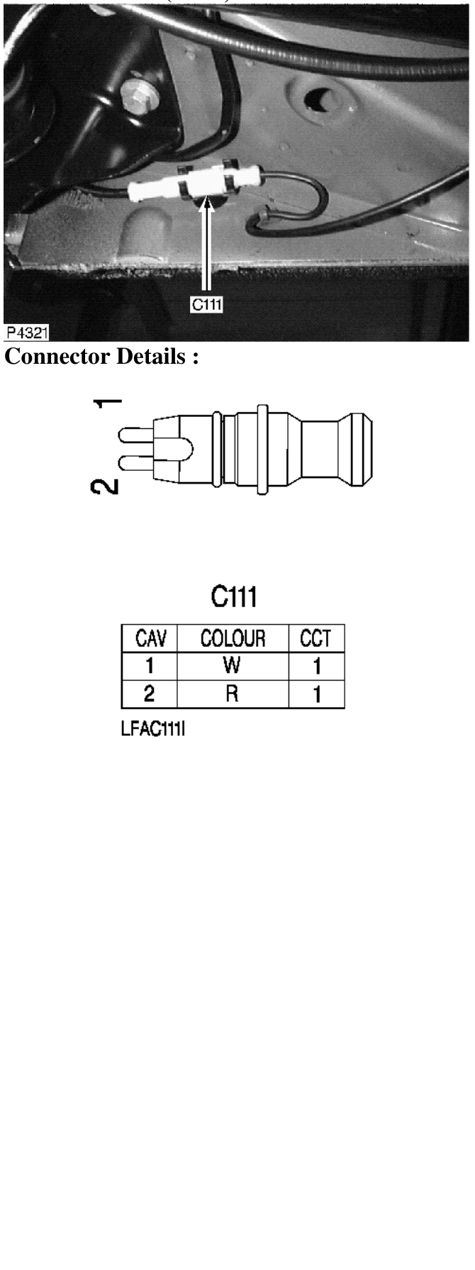 Photo location (rhd) : – Description : LH Rear ABS Sensor Location : Below LH rear wheelarch