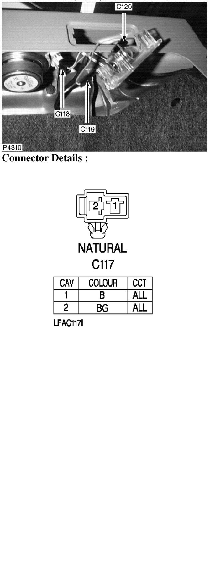 Photo location (rhd) : – Description : Body Harness to Tailgate Harness (Female) Location : Behind luggage compartm