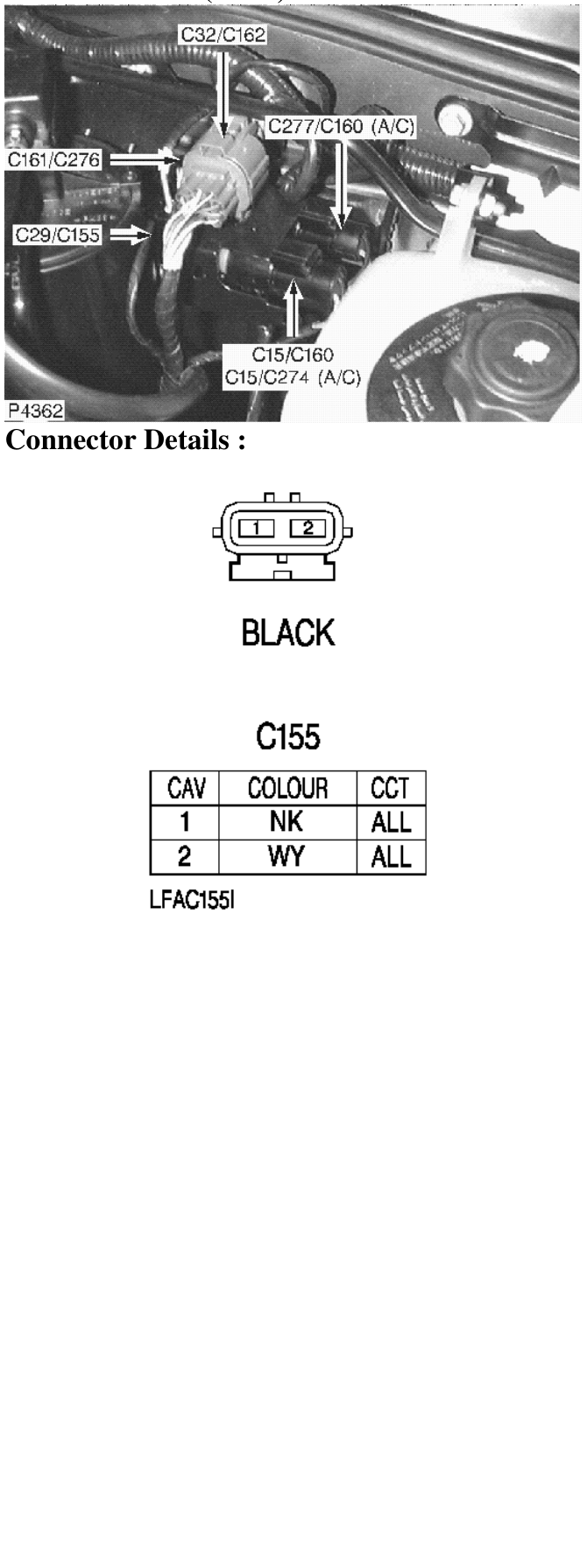 Photo location (rhd) : – Description : Engine Harness to Main Harness (Male) Location : LH side of bulkhead
