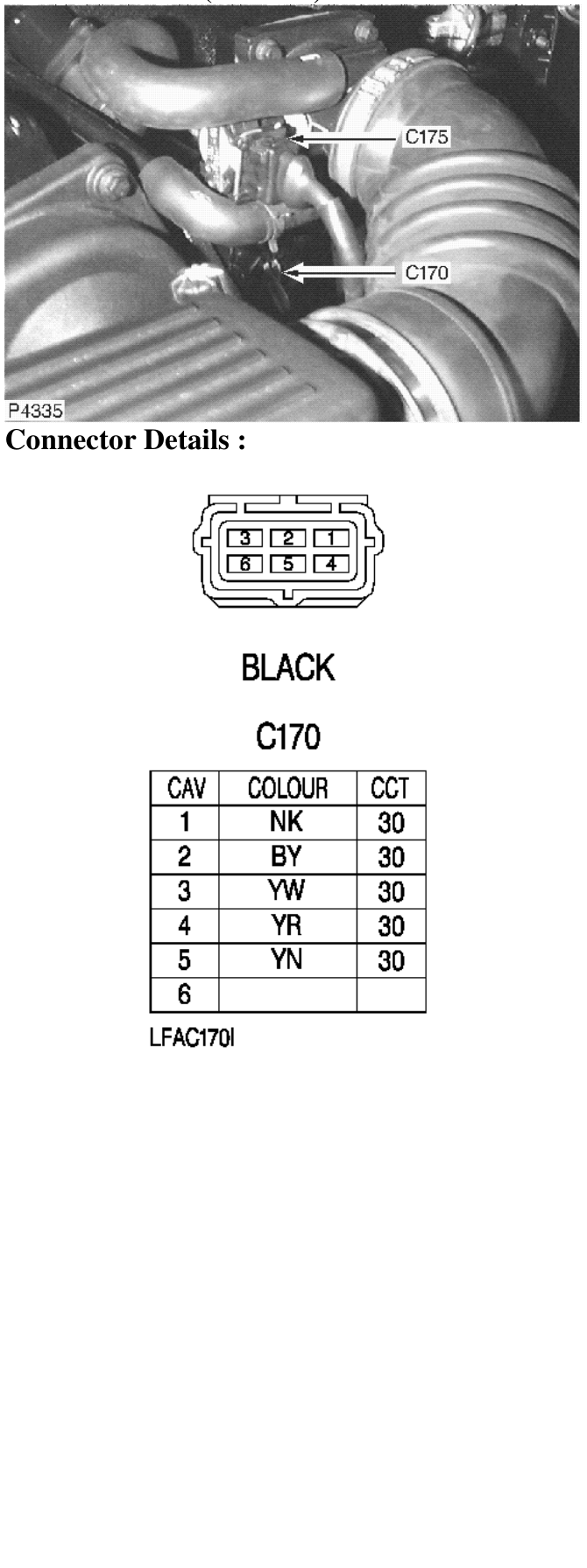Photo location (l series) : – Description : Injector Harness - 1.8 Location : Below throttle housing, LH side of engine