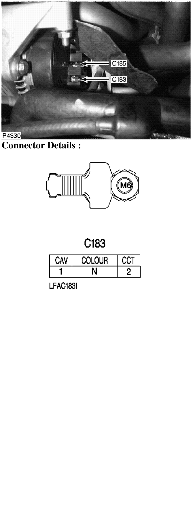 Photo location (l series) : – Description : Alternator Location : Front RH side of engine compartment