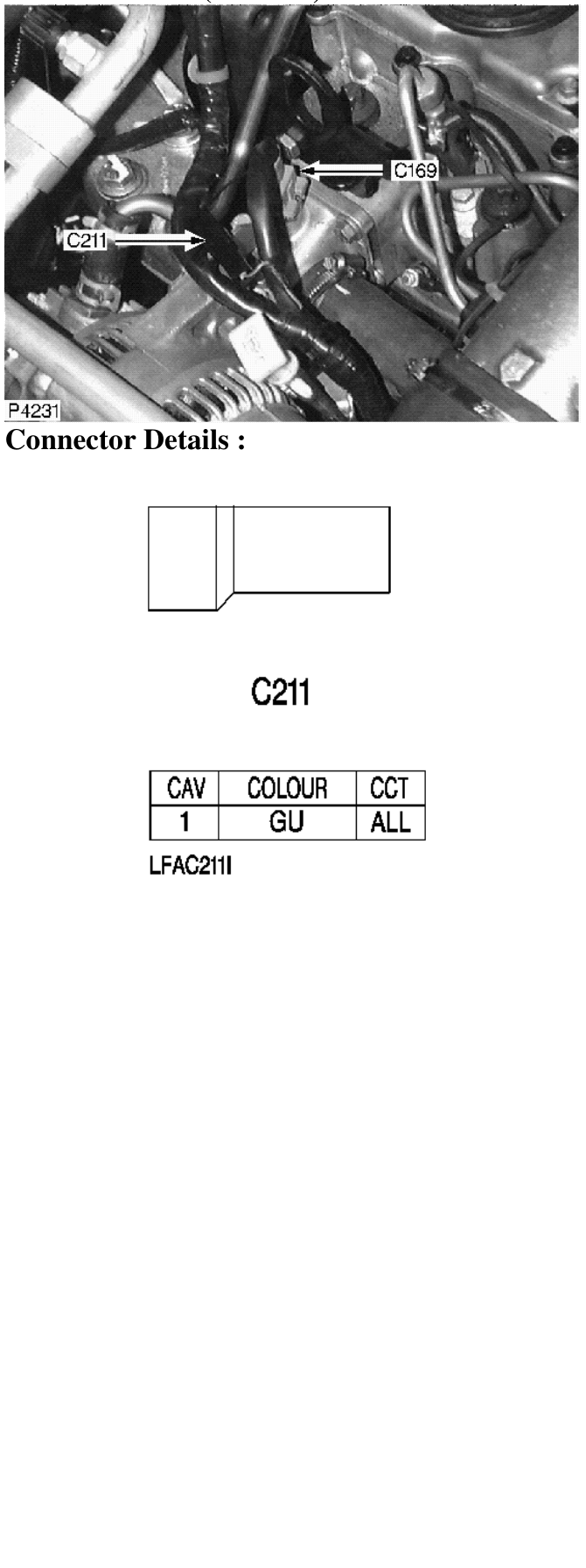 Photo location (l series) : – Description : Coolant Temperature Sensor Location : Front RH side of engine