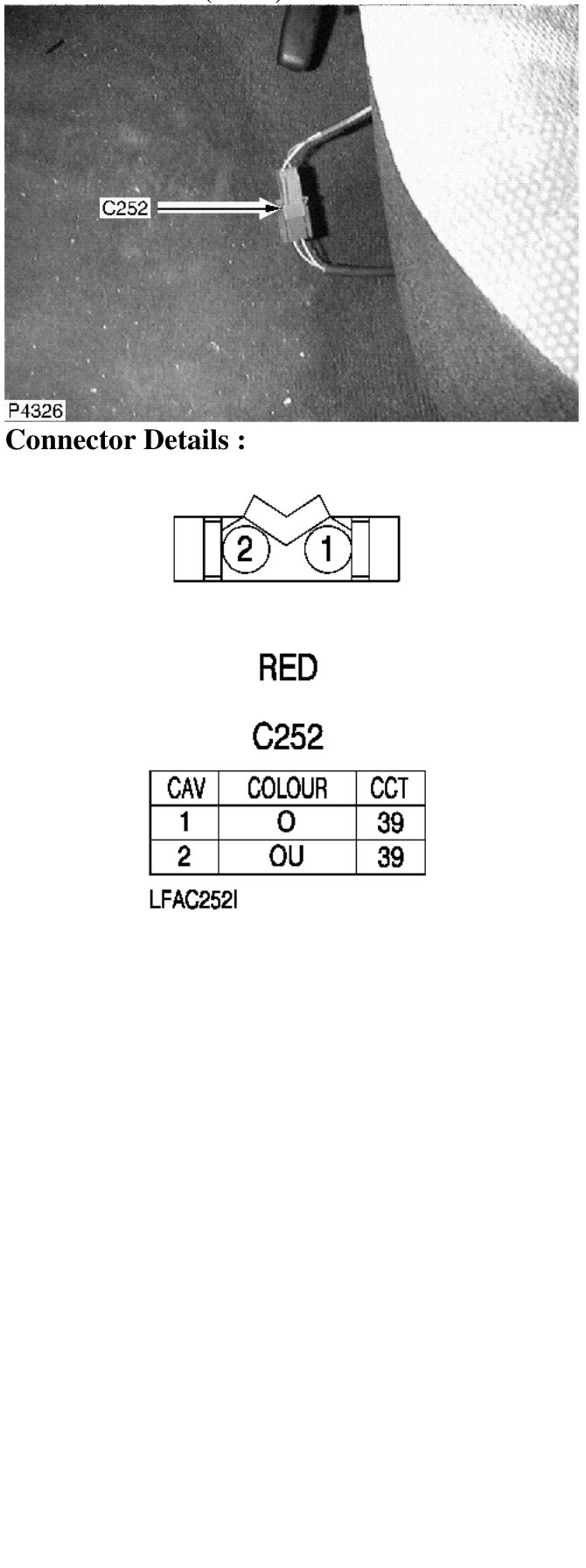 Photo location (lhd) : – Description : LH Pre-tensioner Location : Beneath centre console LH side