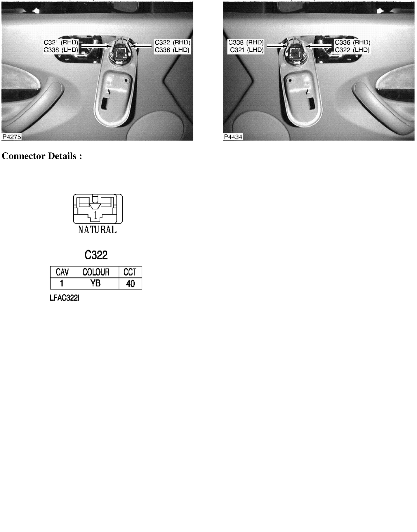 Photo location (rhd) : photo location (lhd) : – Description : LH Front Tweeter Location : Behind RH front door trim panel