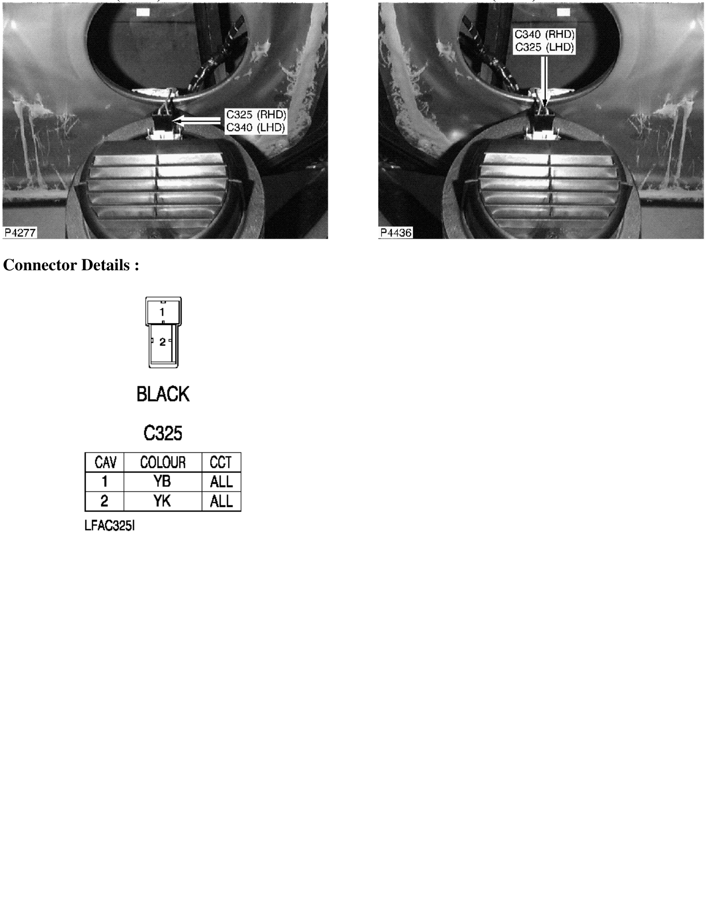 Photo location (rhd) : photo location (lhd) : – Description : LH Front Speaker Location : LH rear door