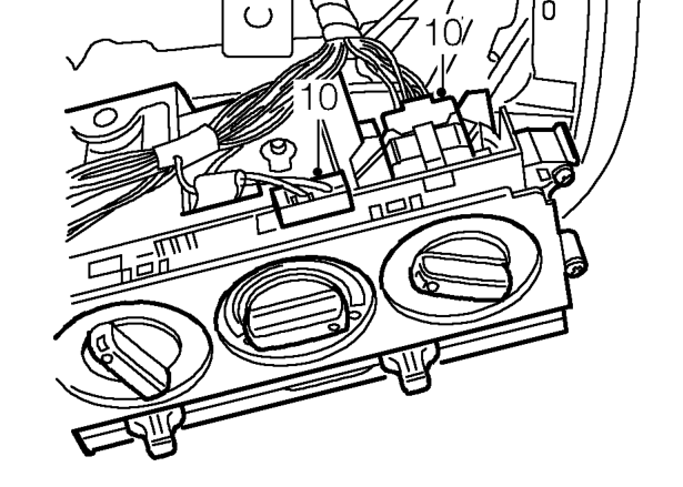 Remove 4 screws securing heater controls and withdraw from fascia.
