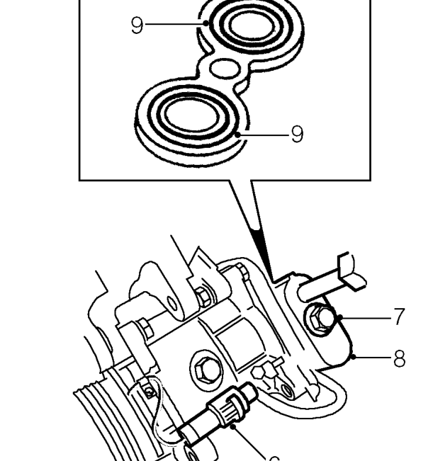 Compressor - ’k’ series – Remove alternator. See ELECTRICAL, Repairs.