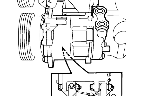 Remove 4 bolts securing front beam to body and lower beam.