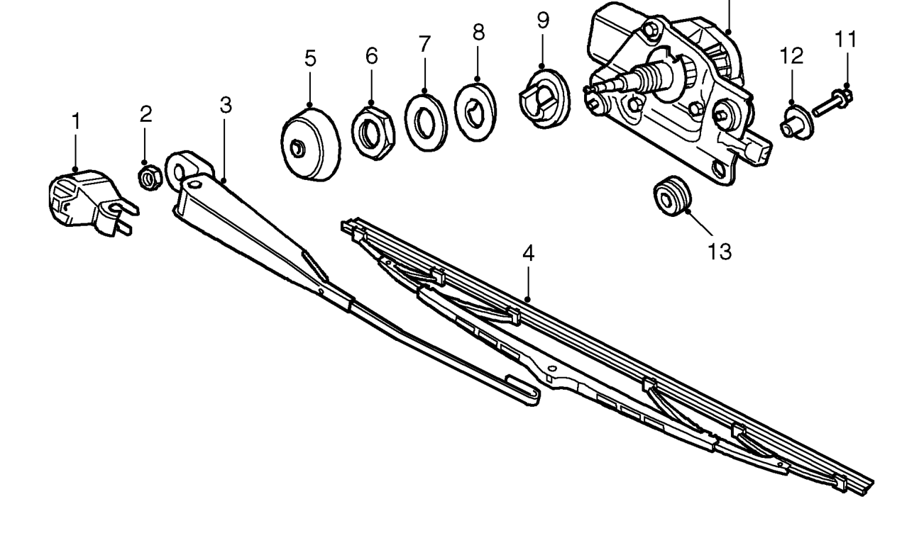 Rear screen wiper components