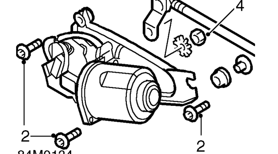 Windscreen wiper motor – Disconnect battery earth lead.