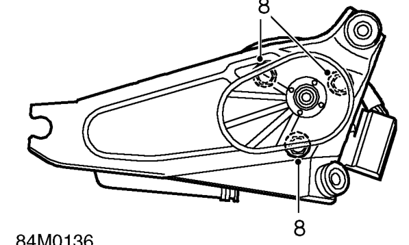 Windscreen wiper motor – Disconnect harness multiplug from wiper motor.