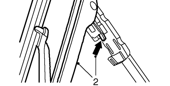 Rear screen wiper blade – Lift wiper arm from rear screen.