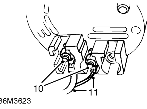 Alternator - ’k’ series with air conditioning – Pivot alternator mounting bracket out of the way.
