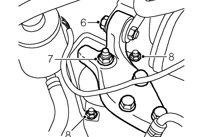 Alternator - ’l’ series without air conditioning – Fit wooden block to jack and position jack to support engine.