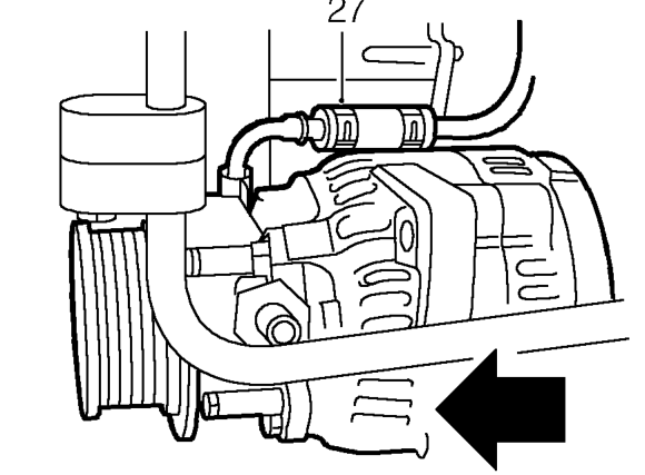 Release alternator from mounting bracket.