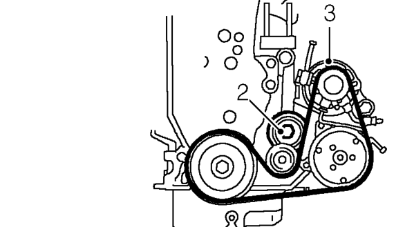 Auxiliary drive belt - ’l’ series – Raise front of vehicle.