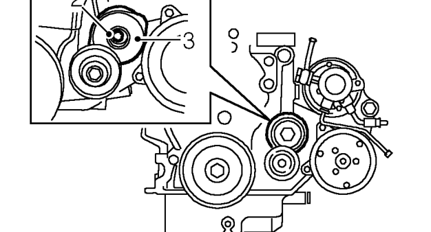 Auxiliary drive belt tensioner - ’l’ series – Remove auxiliary drive belt. See this section.
