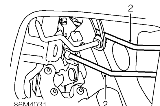 Rear door lock motor – Remove rear door outside handle. See BODY, Exterior fittings.