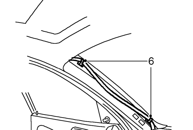Coaxial cable – Remove both ’A’ post upper trim casings. See BODY, Interior trim components.