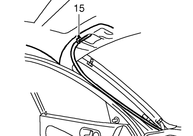 Carefully lower front edge of headlining to gain access to aerial.