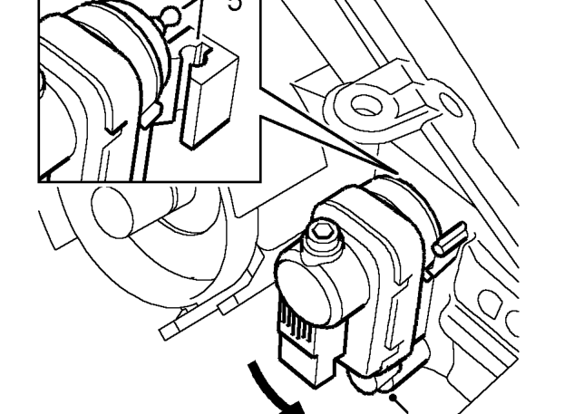 Motor - headlamp levelling – Rotate headlamp adjuster clockwise to fully extend motor link rod.
