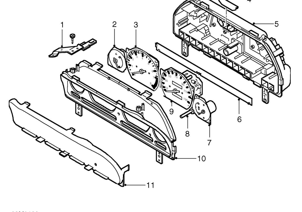 Instrument pack components - exploded view