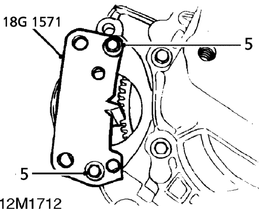Crankshaft front pulley – Remove starter motor. See ELECTRICAL, Repairs.