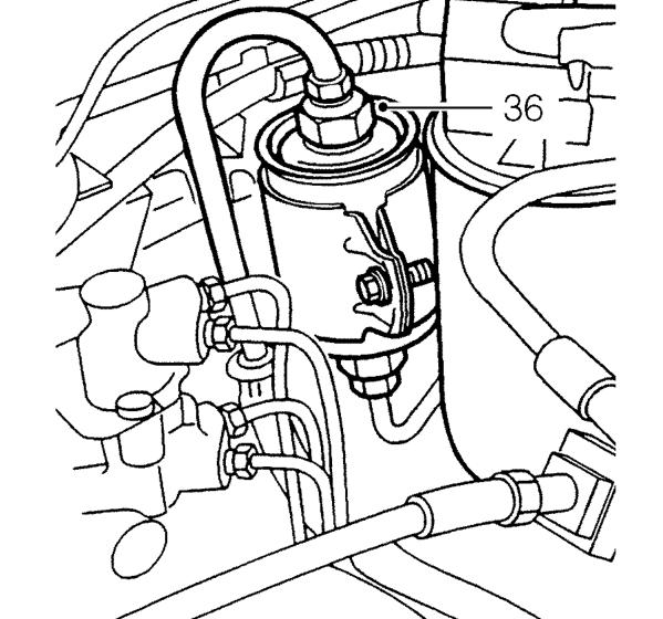 Position absorbent cloth around fuel filter outlet union.