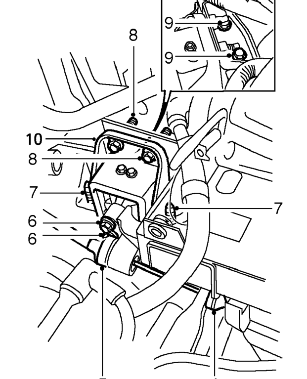 Engine lh mounting – Remove air cleaner. See ENGINE MANAGEMENT SYSTEM - MEMS, Repairs.
