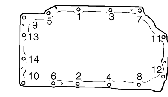 Position sump to engine bearing ladder, fit and lightly tighten new Patchlok bolts.