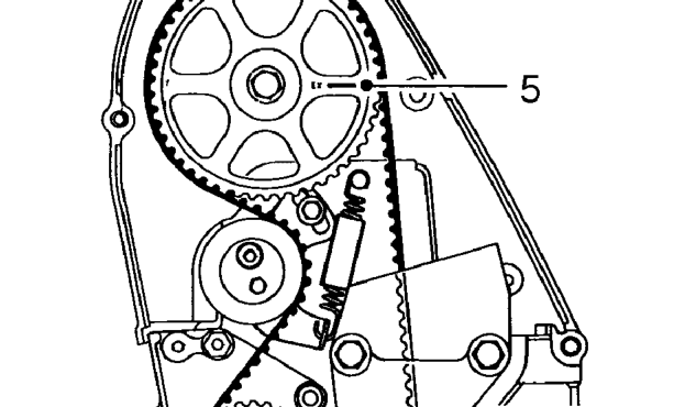 Camshaft timing belt – Remove timing belt upper cover. See this section.