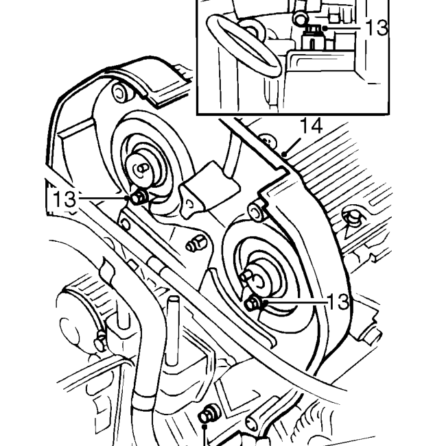 All engines – Remove 2 camshaft gears.