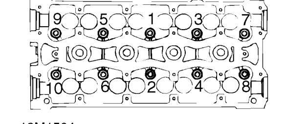 Carefully enter cylinder head bolts, DO NOT DROP. Screw bolts into place by hand.