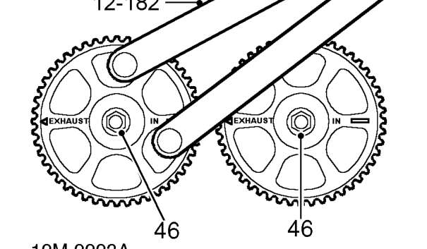 Fit 2 camshaft gears to their respective camshafts.