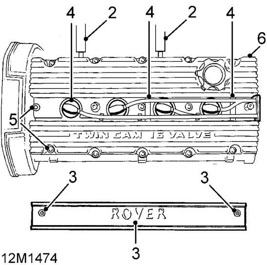 Camshaft cover gasket – Disconnect battery earth lead.