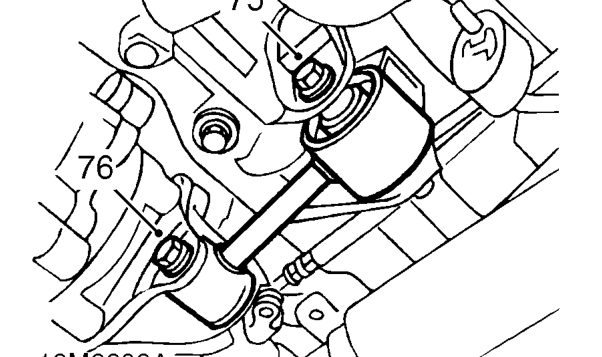 All models – Release selector rod from selector shaft and tie aside.
