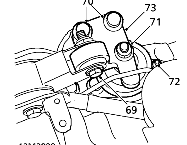Connect a hoist to tool 18G 1598 and raise hoist to take weight of engine without exerting
