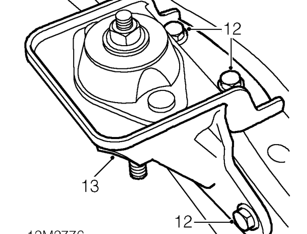 Engine lh mounting - automatic gearbox models with abs – Lower engine and gearbox from engine LH mounting.