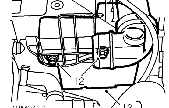 Engine and gearbox - models without air conditioning – Release ABS fuse holder from battery tray.