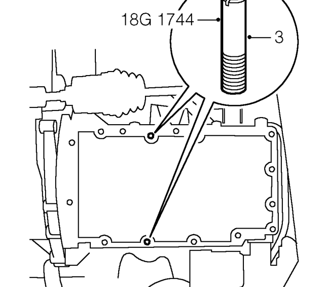 Apply sealant from kit, Part No. GUG 705963GM to sump joint face then spread to an even fi