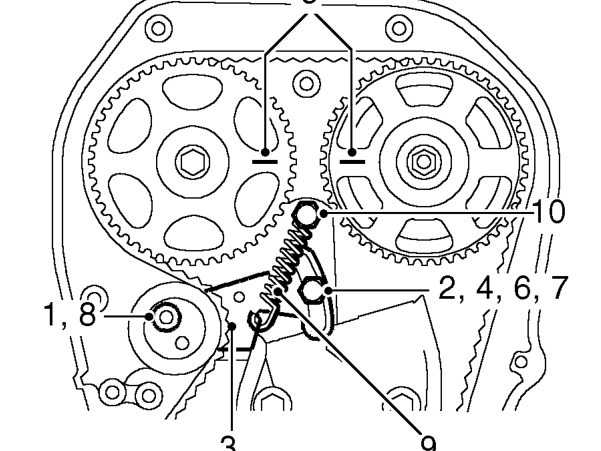 Tensioning a new camshaft timing belt