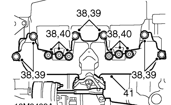 Remove 2 bolts securing exhaust manifold to support bracket.