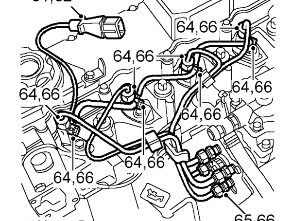 All models – Remove bolt securing dipstick tube bracket to coolant outlet elbow.