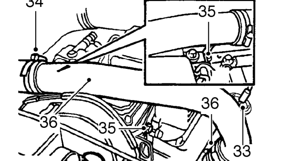 Disconnect boost pressure sensing pipe from turbocharger.