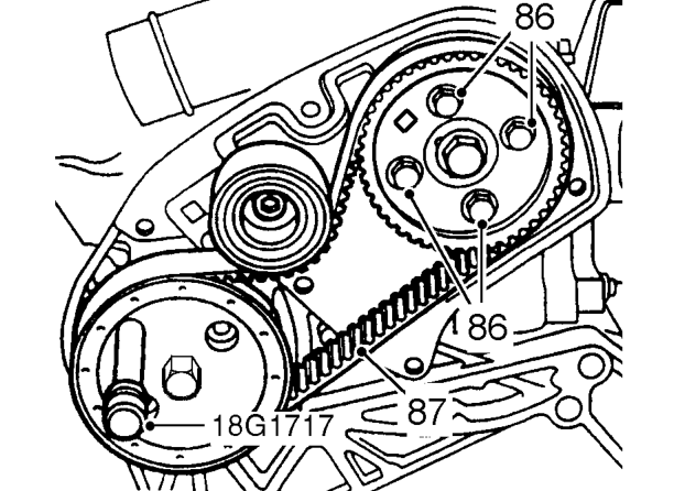 Insert timing pin 18G 1523 into hole in flywheel ensuring that pin is fully inserted in ho
