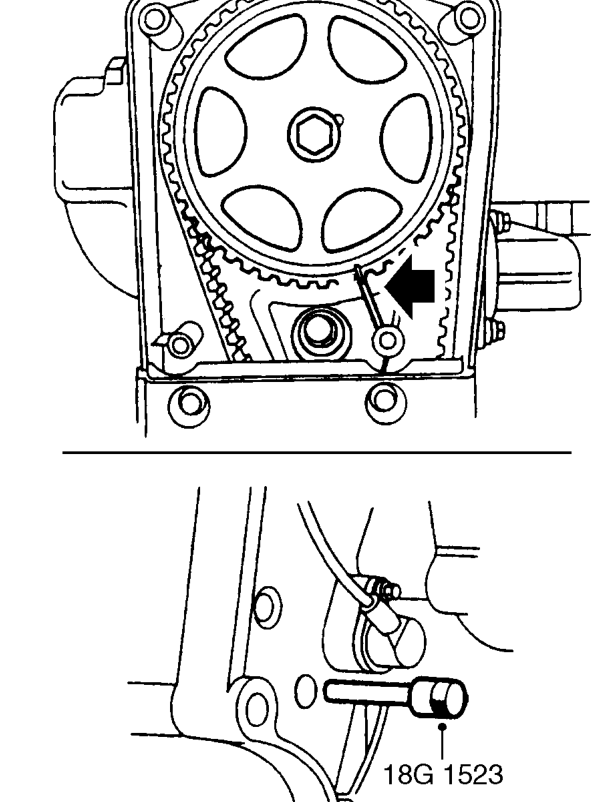 Remove timing pin 18G 1523 and locking pin 18G 1717.