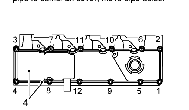 Camshaft cover gasket - models without intercooler – Remove bolt securing brake servo vacuum pipe to camshaft cover, move pipe aside.