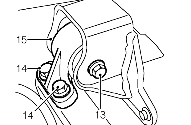 Engine lh mounting – Fit wooden block to jack and position jack to support gearbox.