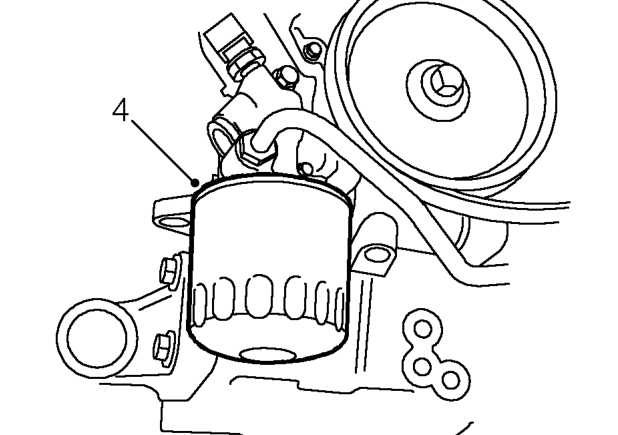 Engine oil filter – Clean area around filter head and place a container beneath engine.