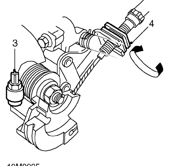 Throttle cable – Position outer cable to abutment bracket so that adjusting nut contacts top of the abutmen